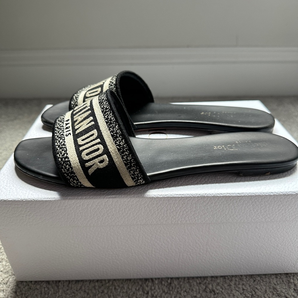 Dior Black and Cream Women's Slides - Picture 3 of 6